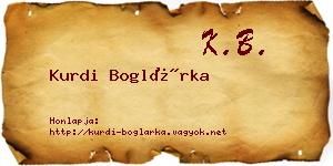 Kurdi Boglárka névjegykártya