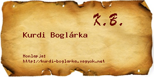 Kurdi Boglárka névjegykártya